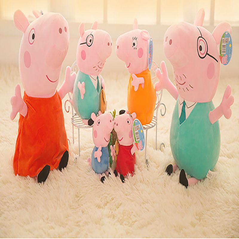 20-110cm Peppa Pig George Mummy Daddy Plush Toy Stuffed Doll Kids Fans  Birthday Gift