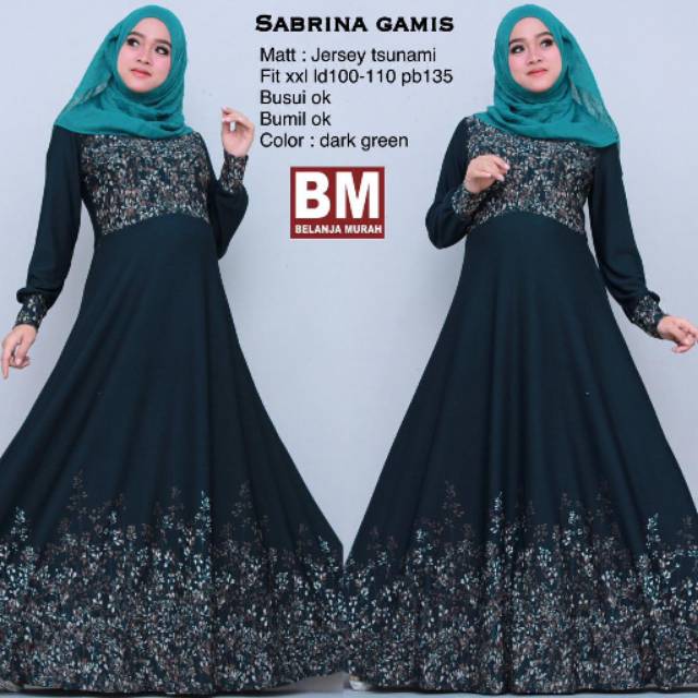 Sabrina gamis jersey ori by bmstore