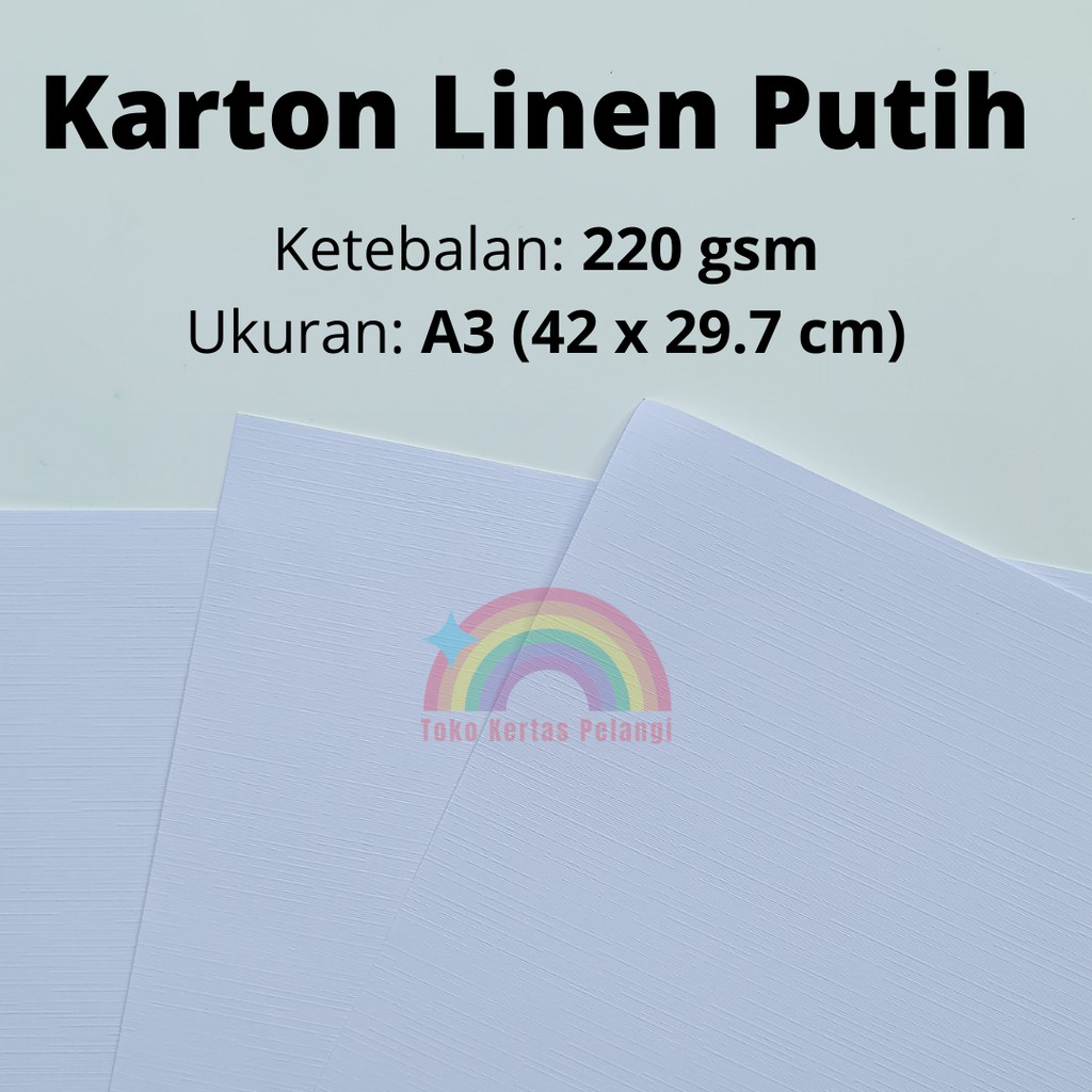 

Karton Linen Putih 220 gsm 25 pcs A3