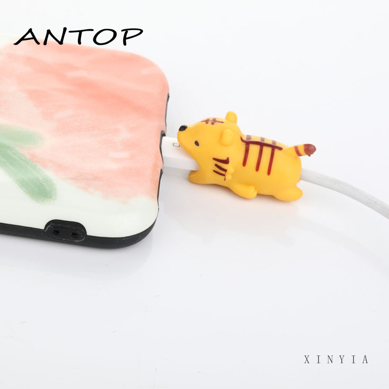 Cover Pelindung Kabel Data / Charger Usb Bentuk Kartun Hewan Bahan Silikon ANTOP