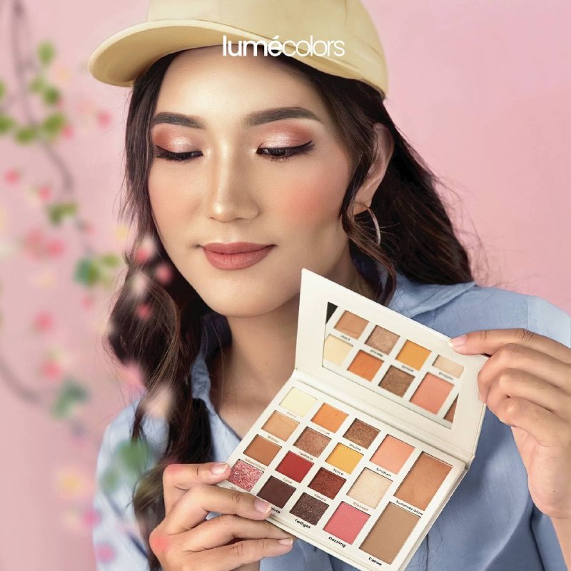 Image of Lumecolors Day & Night Palette Eyeshadow 12 Colors (Eyes, Face and Cheek) + Brush #0