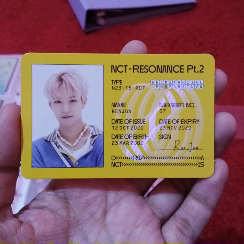 PC ID CARD RENJUN NCT DEPARTURE VER RESONANCE PT 2 OFFICIAL