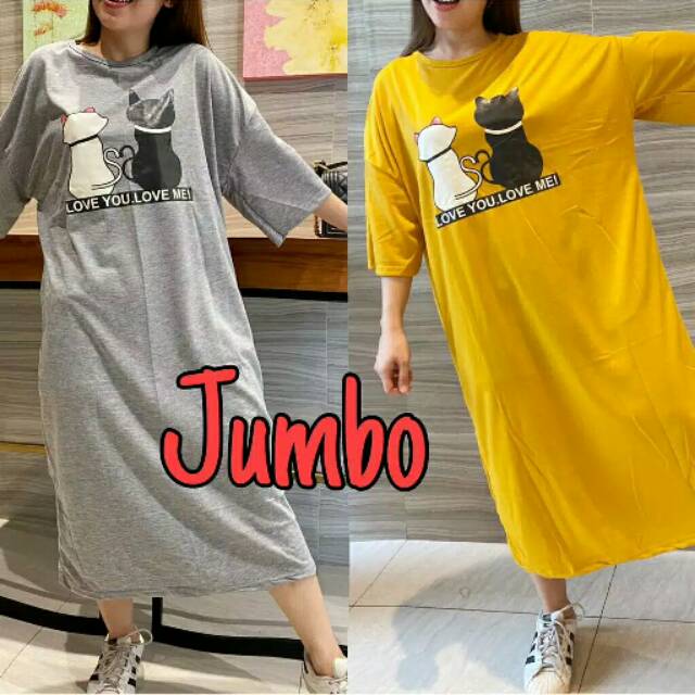 Piyama jumbo/big size Long Dress korea