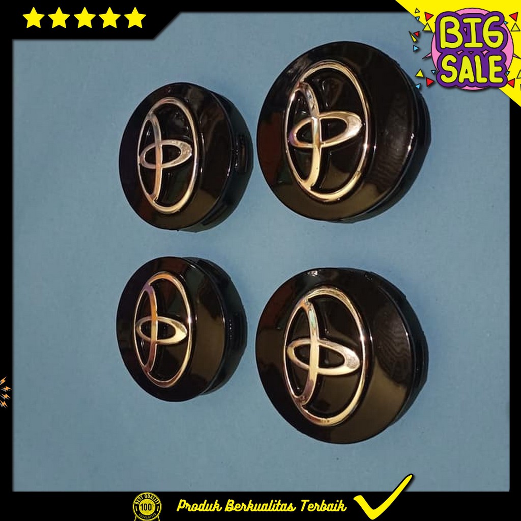 Dop Velg Hitam Logo Chrome Toyota Avanza Rush