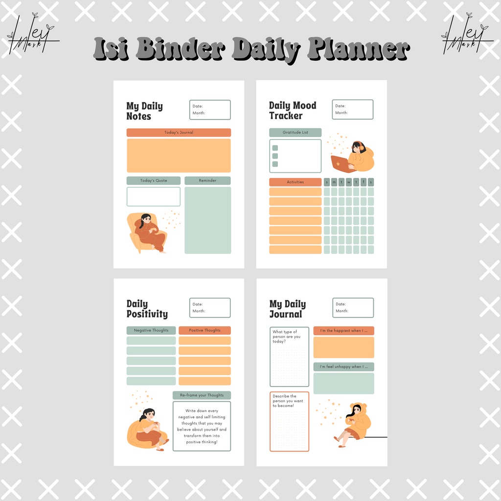 

[HM] ISI BINDER DAILY PLANNER A5/B5 Minteu Mustard Daily Planner/WorkOut Planner