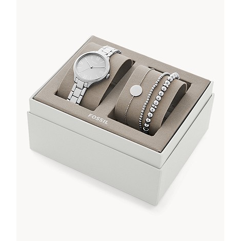 Jam Tangan Fossil Suitor Three-Hand Alloy Watch and Bracelet Box Set