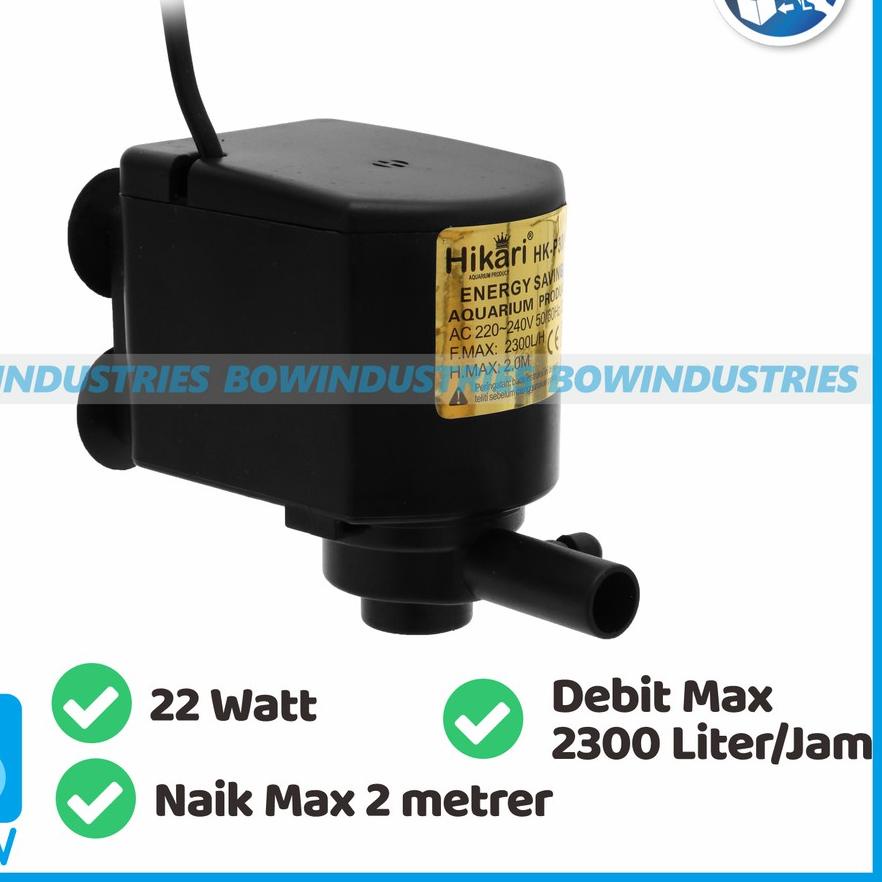 ➤ Pompa Air Celup Kolam Ikan Aquarium Aquascape Akuarium HIKARI HK P 3000 22 Watt 2 Meter 2300 Liter