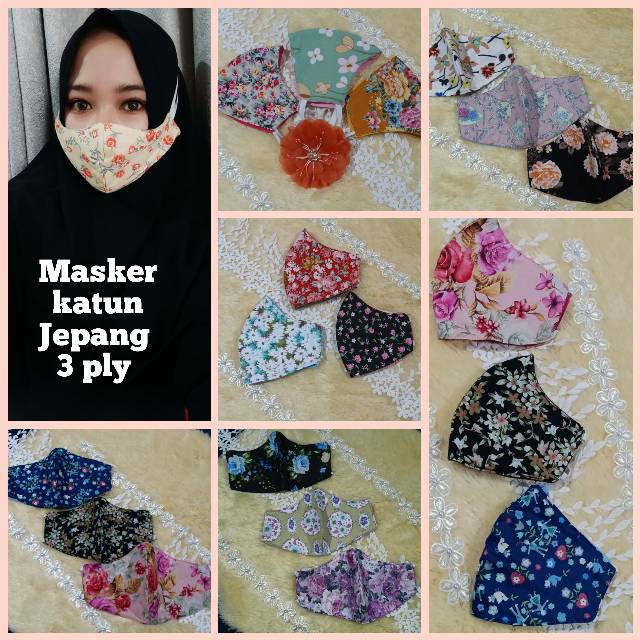 Masker non medis isi 3bahan katun Jepang