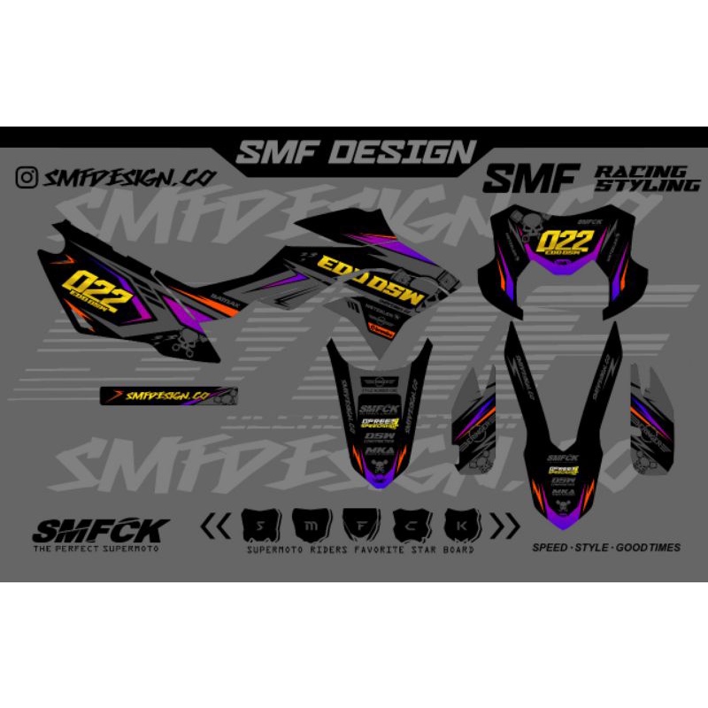 DECAL DEKAL DTRACKER KLX SUPERMOTO KUALITAS TERBAIK