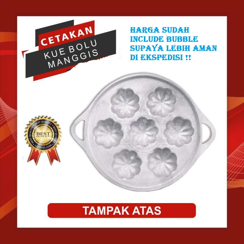 Hello - 1 PC ORI FREE BUBBLE Cetakan Kue Cubit MANGGIS 7 LUBANG Bolu Apem Motif Bunga Jadul KEKINIAN