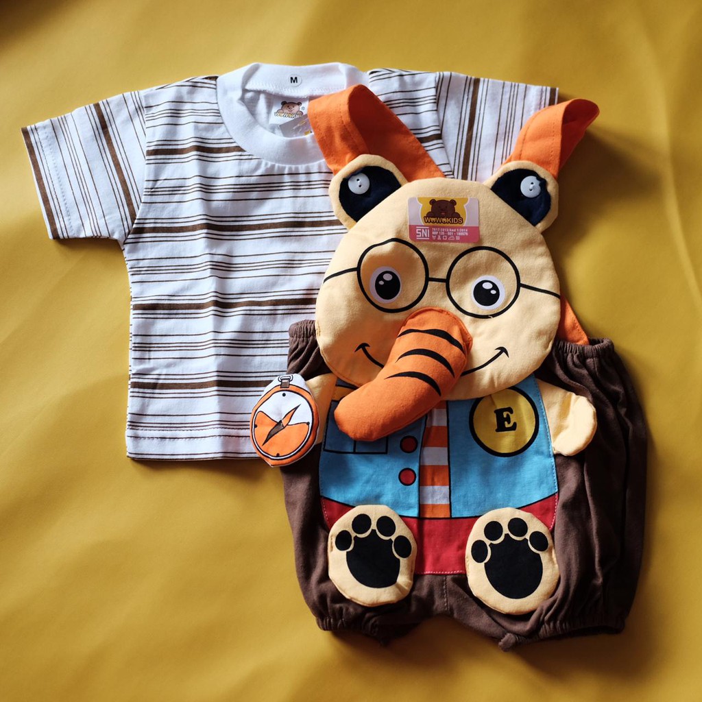 Jumper bayi motif gajah/ baju bayi karakter gajah/ baju bayi murah