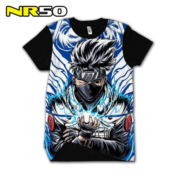 Jual Kaos Kakashi Naruto Shippuden Baju Print 3D Boruto Anime keren COD