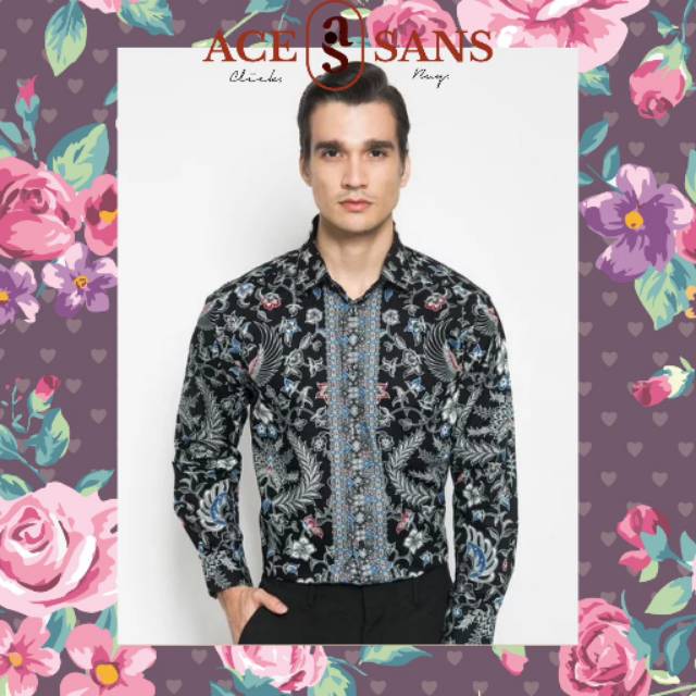 Alisan Kemeja Lengan Panjang Batik Reguler Biru BTKRG10464 Biru LS | Kemeja Batik | Alisan | Ori