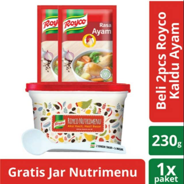 Royco Rasa Ayam 2 x 230gr free toples dan sendok
