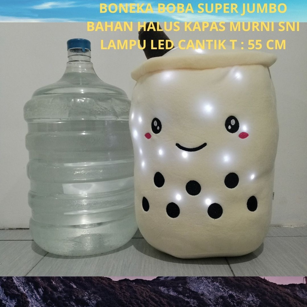 Boneka Boba Jumbo Besar Bahan Lembut Padat Berisi Kapas SNI Lampu LED Cantik Berkualitas