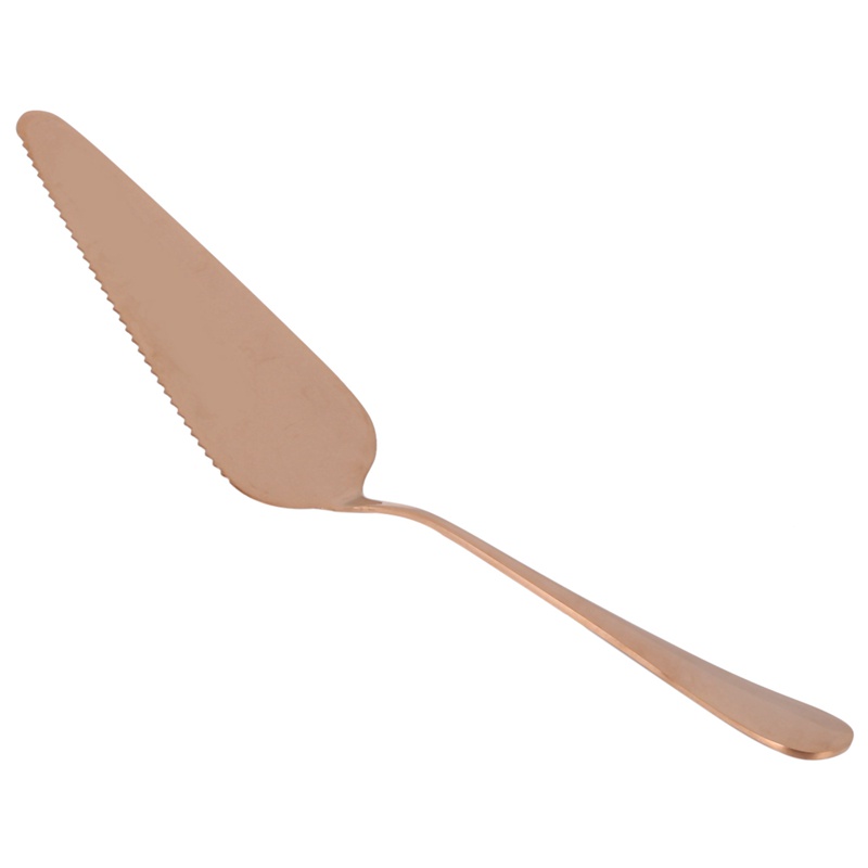 6-Piece Serving Flatware Sierware Set, Serving Utensil Set,Include Cake Server, Slotted Serving Spoon Rose Gold