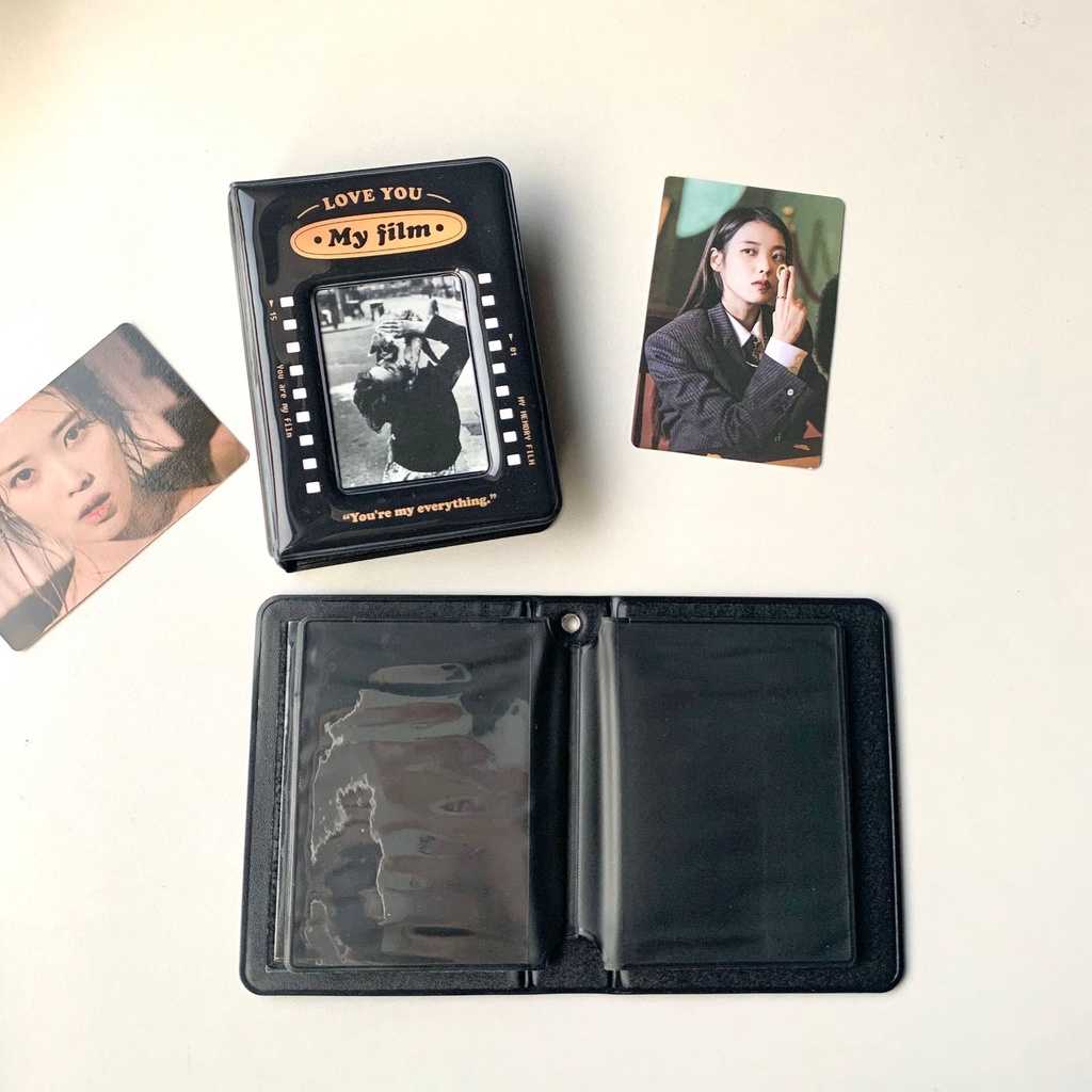 Ins Cool Black 3inch Album Foto Retro Film Album Mini Card Holder Idol Photocard Collect Book