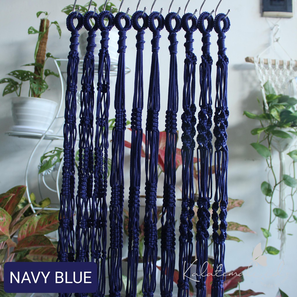 Jual Macrame Pot Gantung Tali Gantungan Pot Plant Hanger Warna Biru Dongker Navy Shopee Indonesia