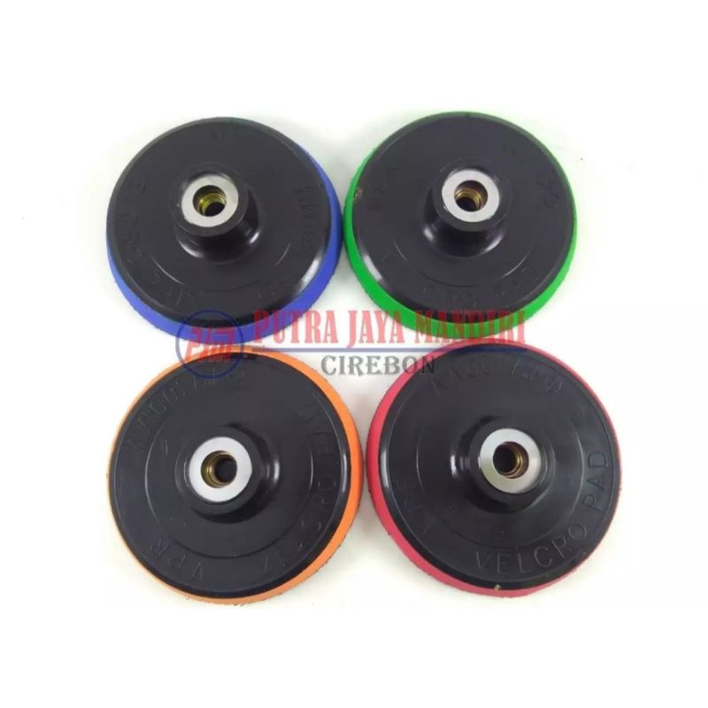 Tatakan Amplas Bulat Velcro / Sanding Pad + Adaptor Konektor M10 Pad Perekat