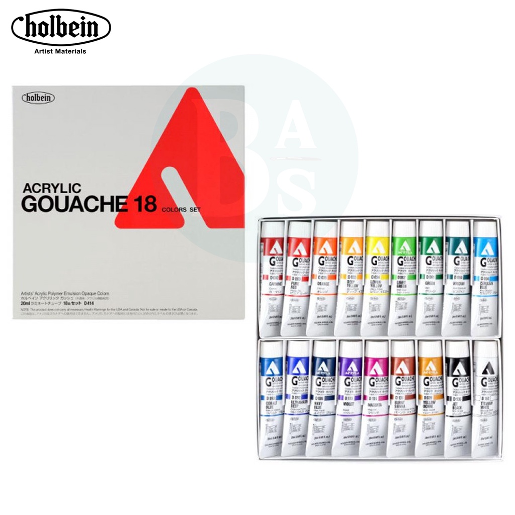 

Acryla Gouache - Set of 18 Colors x 20ml - Holbein