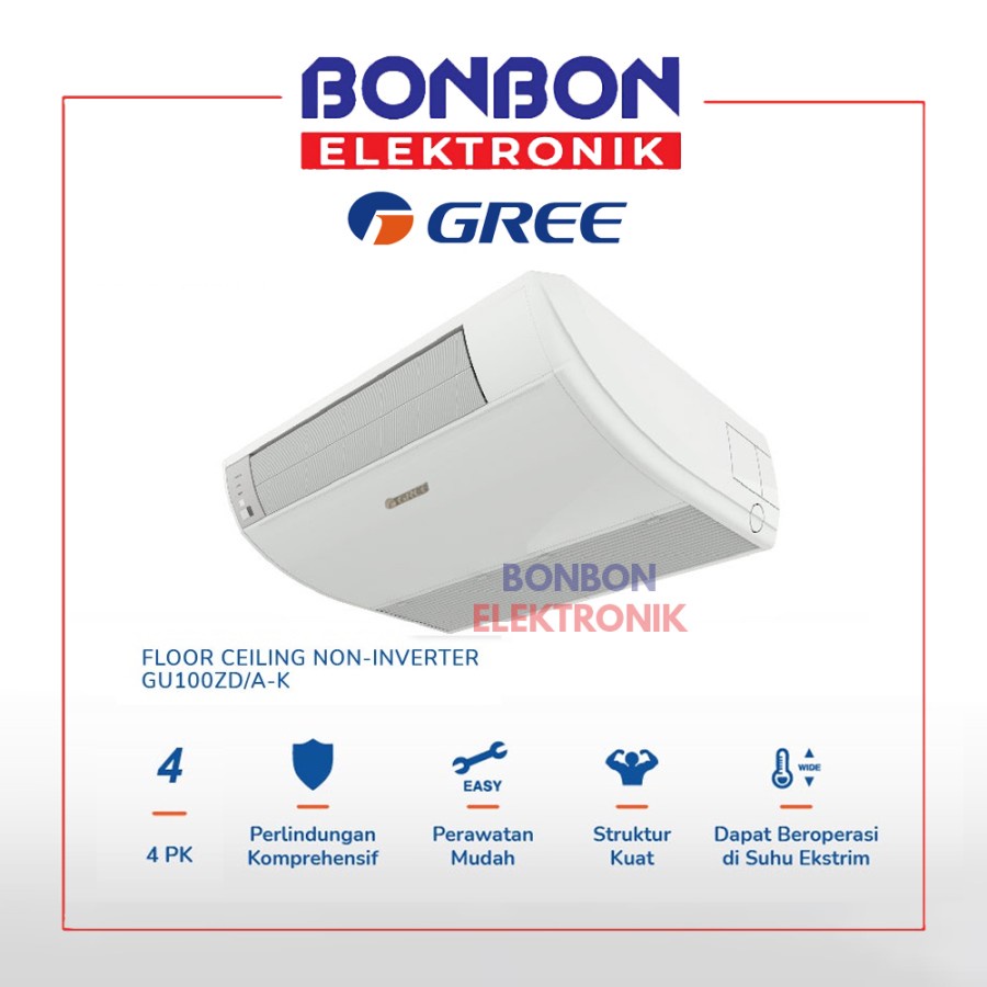 GREE AC Floor Ceiling 4PK GU100ZD/A-K / 4 PK U-Match Series