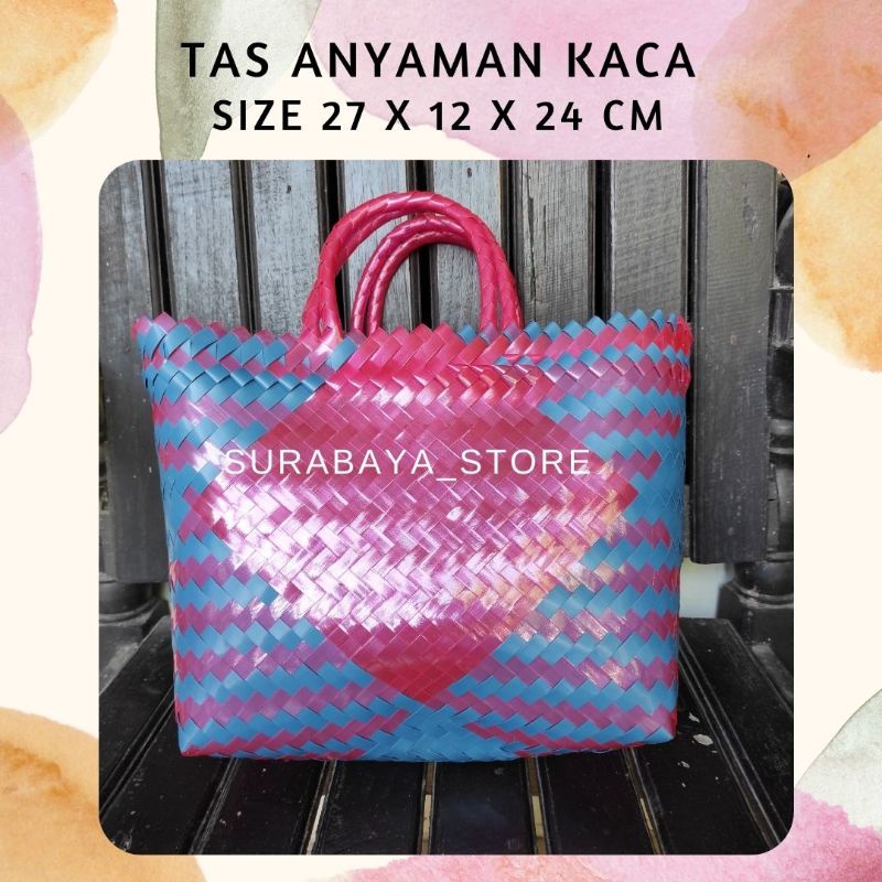 Jual Tas Anyaman Kaca Besar 27 Tas Jinjing Pasar Tas Belanja Tas Souvenir Tas Anyaman 4684