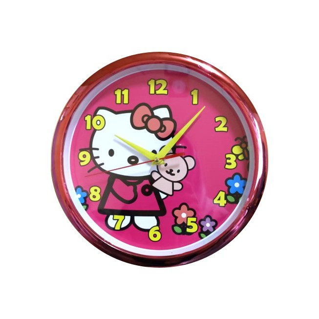 Jam Dinding Anak Hello Kitty Doraemon Mickey Minnie Spiderman Frozen Keroppi 25cm Free Baterai