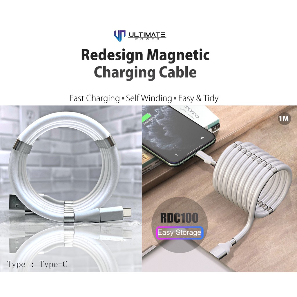 Ultimate Kabel USB Type C Redesign Magnetic Cable Self Winding 1M RDC100