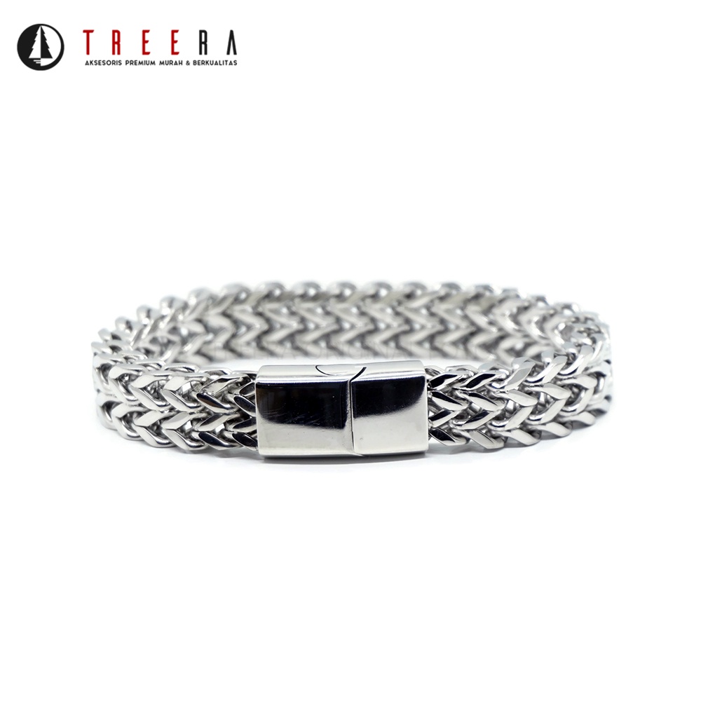 ZURICH Gelang Pria Titanium Silver Keren Original Premium