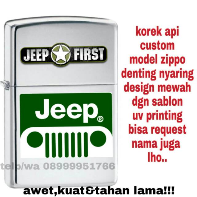 Korek api jeep,model seperti zippo