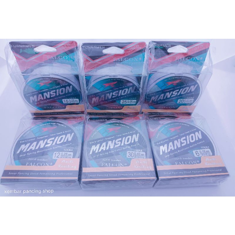 Senar pancing falcon mansion 100m original senar falcon mansion murah dan kuat senar anti keriting