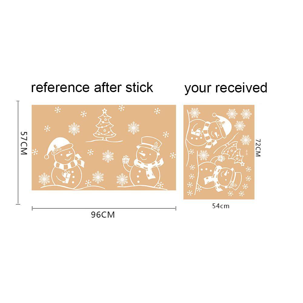 R-flower Static Sticker Removable Santa Claus Dekorasi Rumah Snowman Shop Window Putih Decal