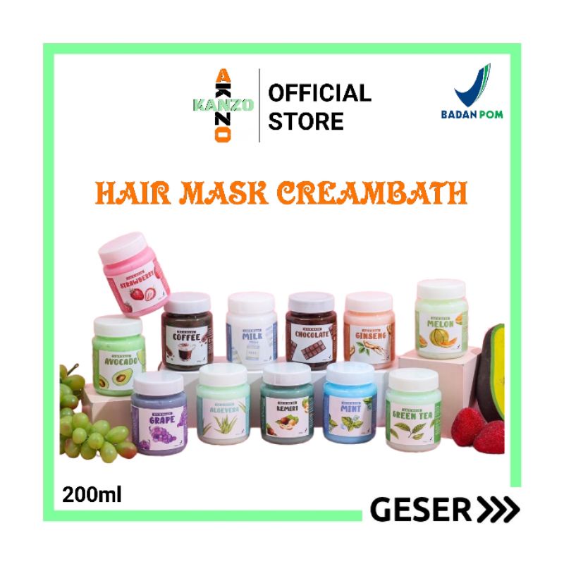 Kanzo - [BPOM] Hair Mask Creambath Ala Salon 200ml / Masker Rambut Creambath 200ml / Masker Rambut Hair Mask 200ml