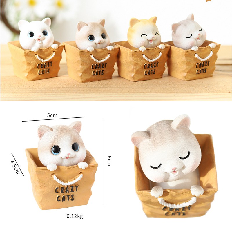 Pajangan Mobil Kucing Lucu Bobble Head Crazy Cat Kepala Goyang