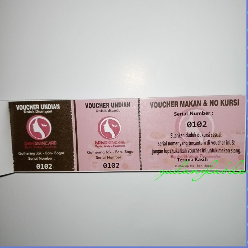 Kertas Kupon Undian Berhadiah Voucher Karcis Custom Desain Full Color Numerator Shopee Indonesia