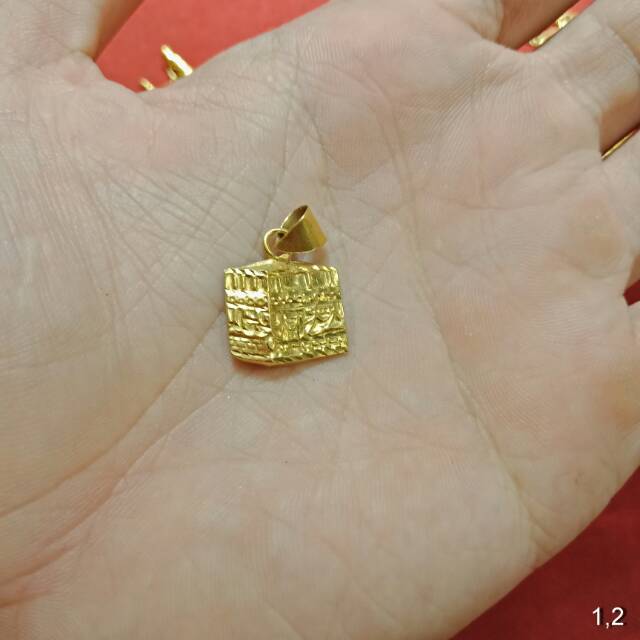 24K Mainan Liontin kalung anak dan dewasa emas asli 0,5 0.5 setengah 1 satu g gr gram S love Allah salib kubah