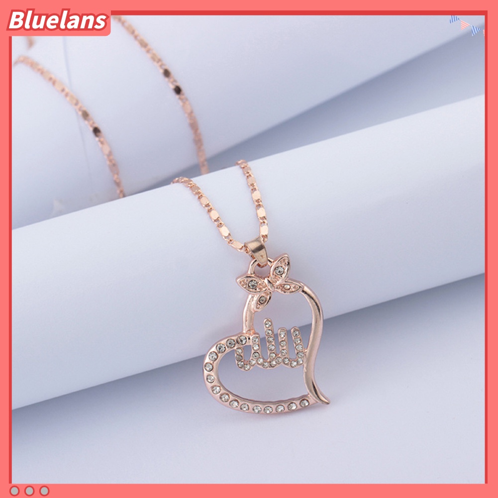 Bluelans Women Religious Islamic Muslim Arabic Allah Pendant Rhinestone Necklace Jewelry