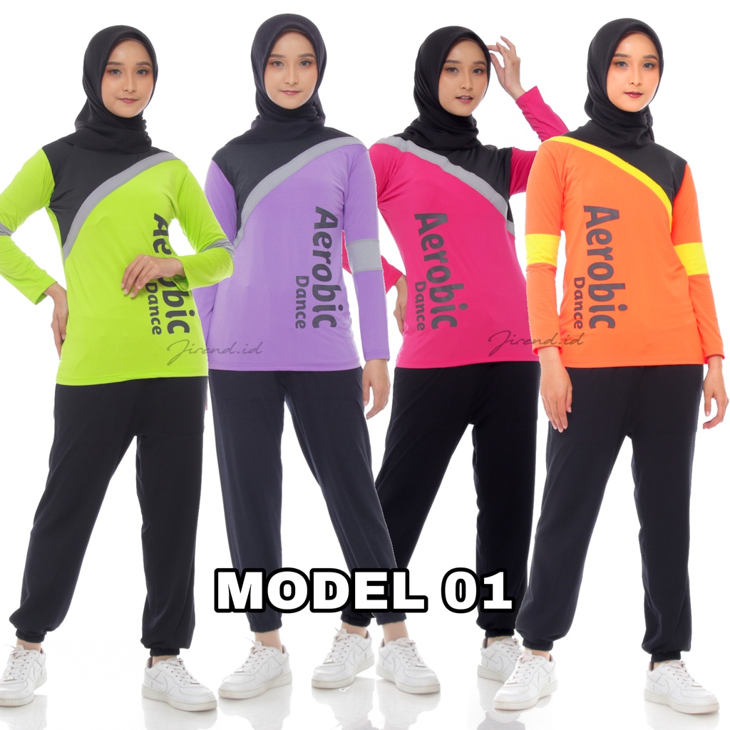 Baju Senam Wanita/ Baju Olahraga Wanita/ Baju Aerobic Kaos Senam