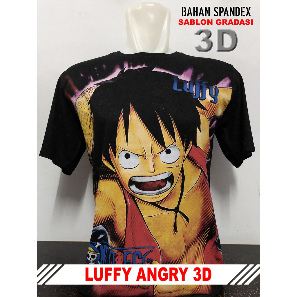 Anime ID Kaos Pria T Shirt Pria Anime One Piece Luffy Monkey