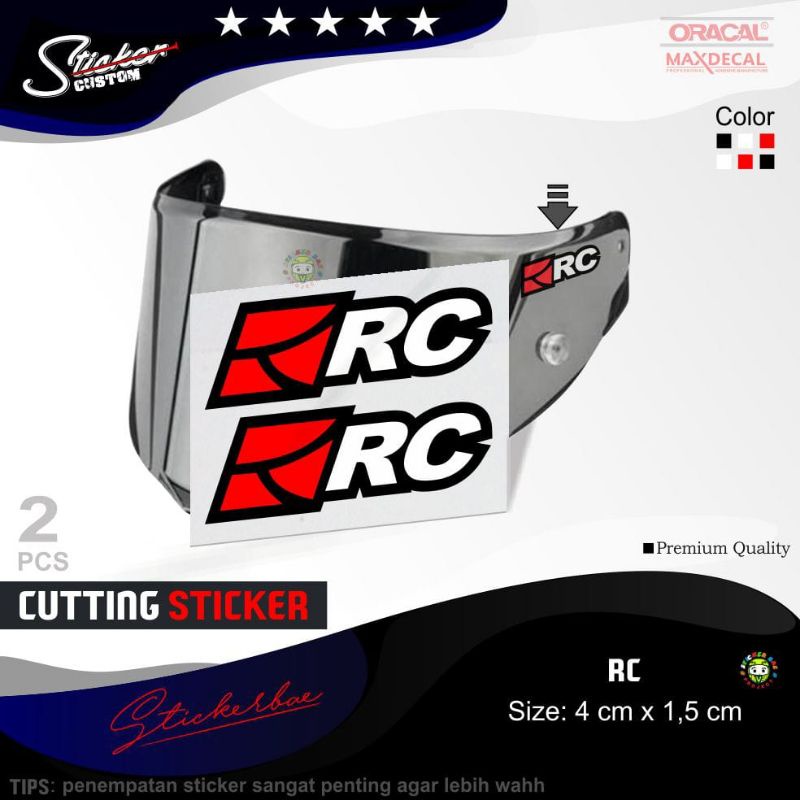 stiker visor RC stiker cutting bukan printing