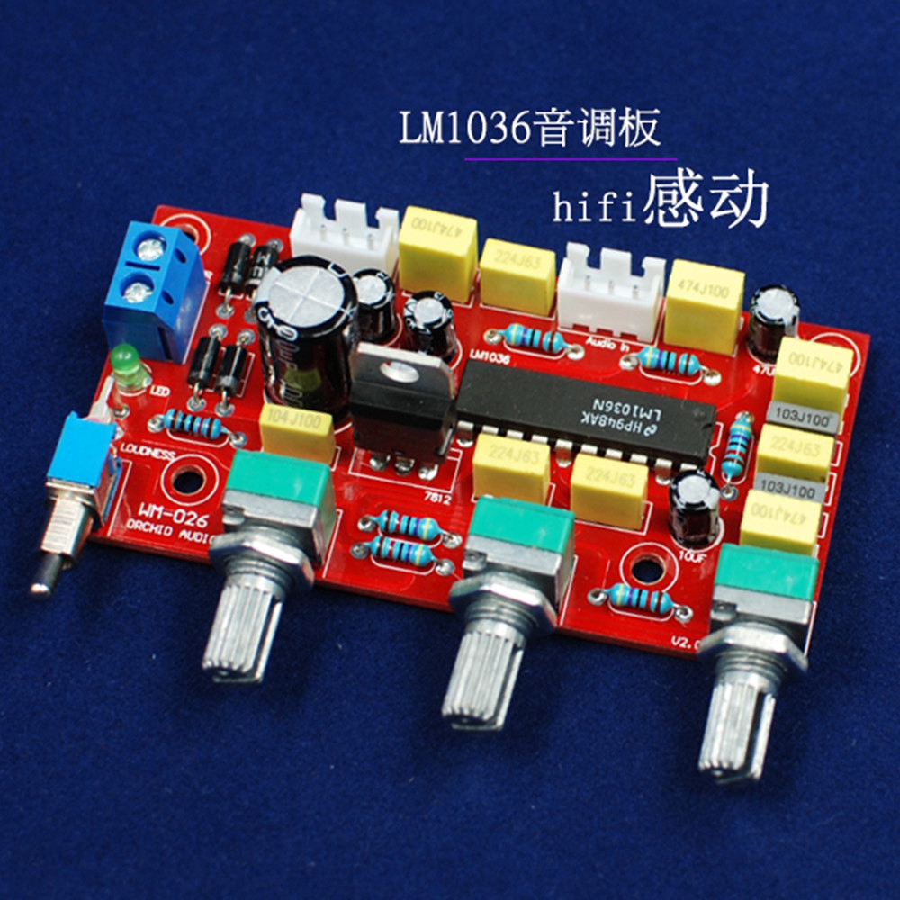Kit Papan Sirkuit Elektronik Lm1036 Hifi Preamp Tone Bass Treble Kontrol Volume