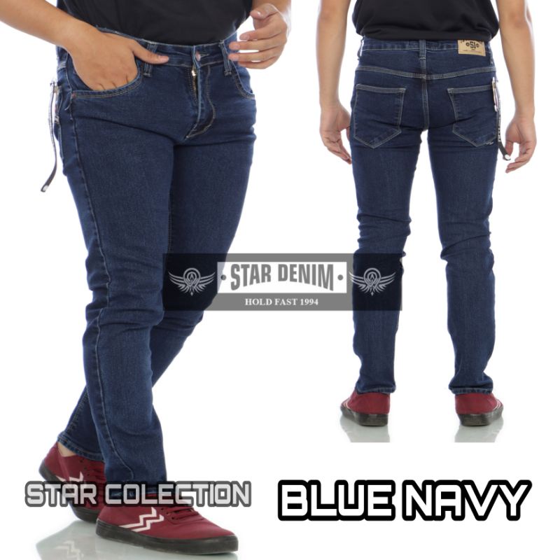 celana jeans panjang pria slim-fit strect original fifty one denim