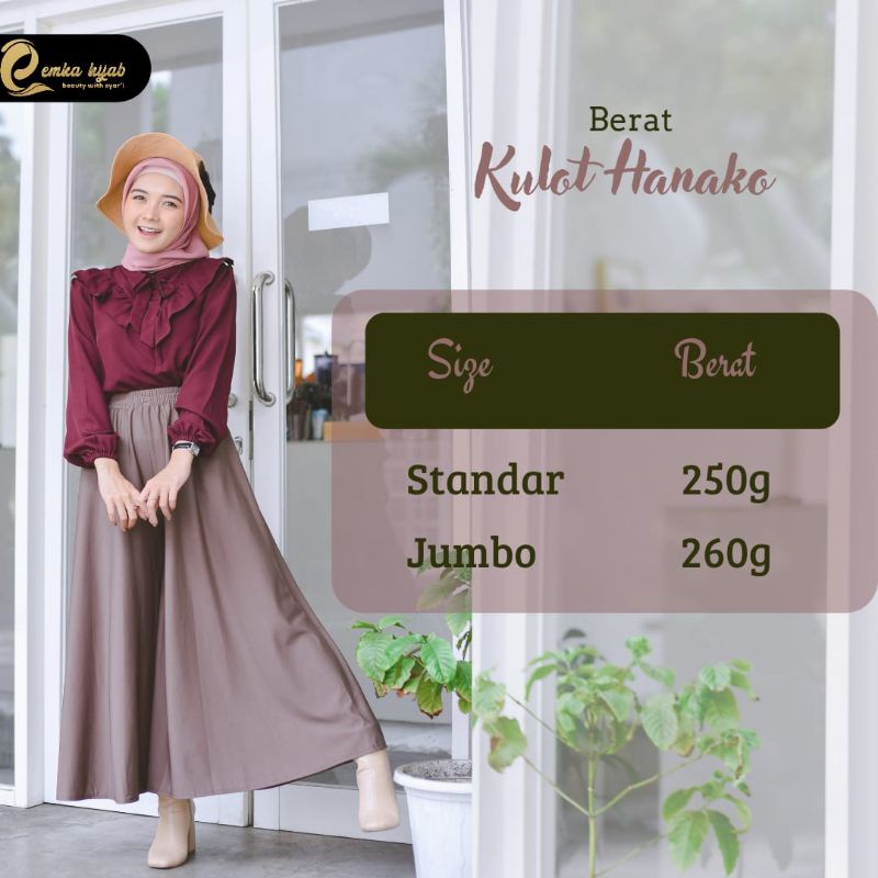 Kulot Hanako | Aya skirt/rok | by Emkahijab | bahan hyget premium