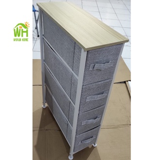 Lemari Selip 4 Laci  Minimalis Rak Lemari Penyimpanan Lemari Kain Linen Lemari Minimalis GZ-4 Worldhome66