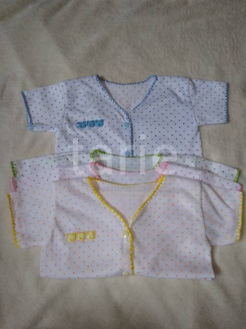 3 Baju bayi polkadot lengan pendek atau panjang