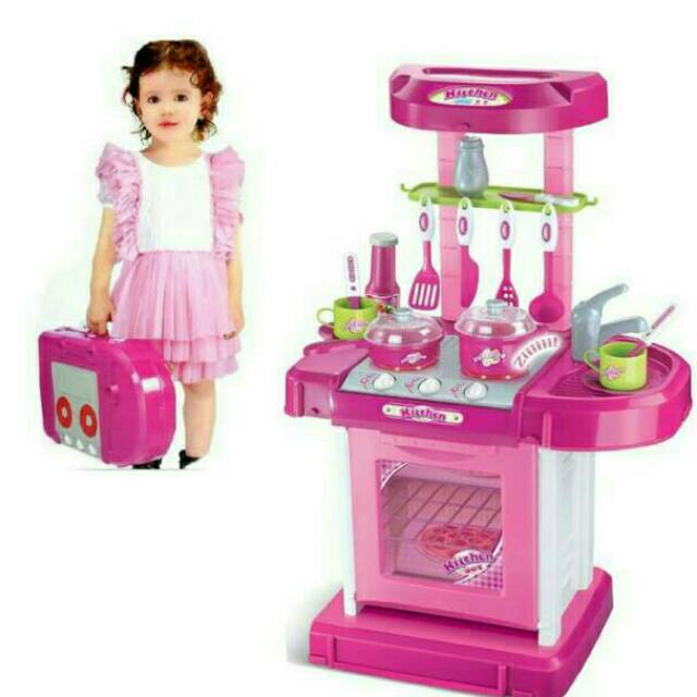 Mainan Anak Kitchen Set Koper Mainan peralatan Dapur