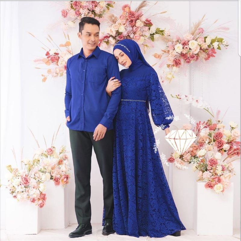 CP ZULAIKHA MUTIARA, COUPLE PASANGAN, BRUKAT MOSCREPE PREMIUM, GAMIS HIJAB MUSLIM, MAXY DRESS