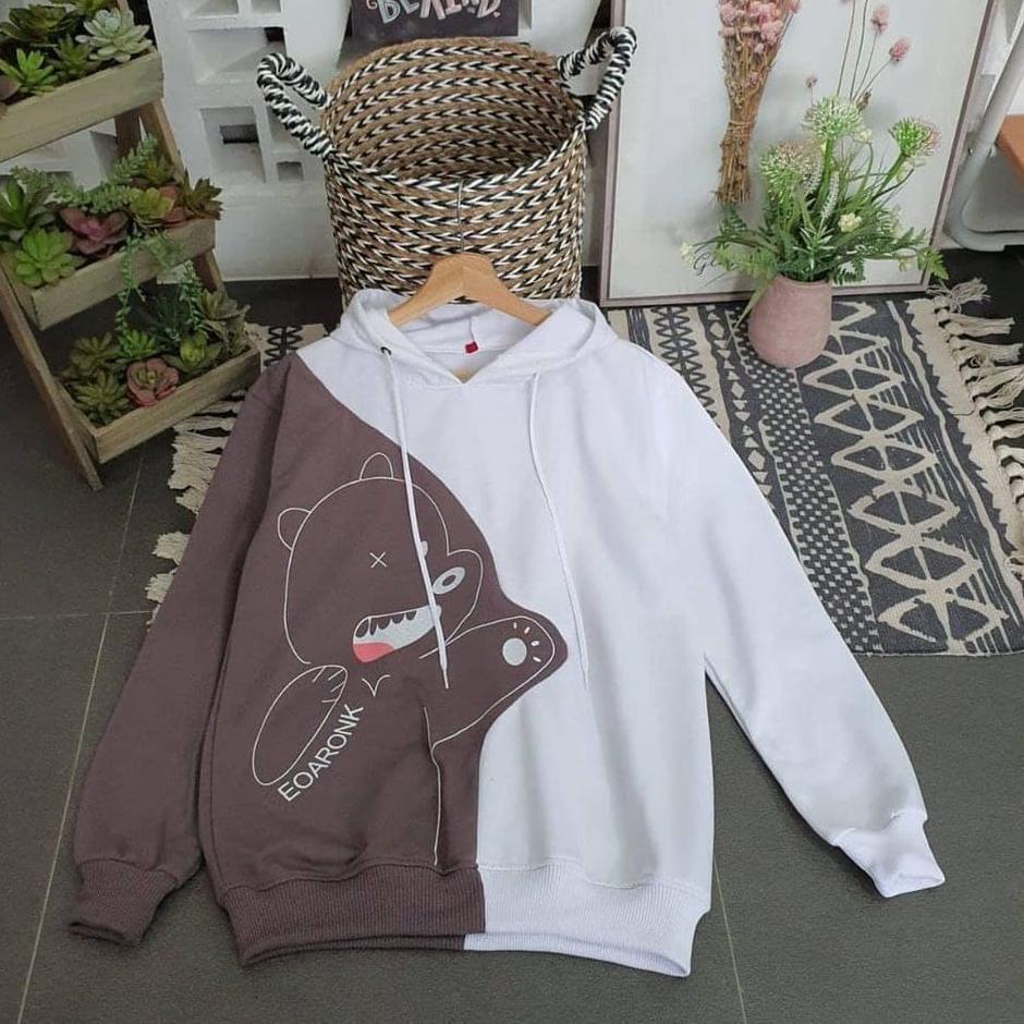 [SON.21Jl22y] HOODIE SWEATER | BURGUNDY BEAR COMBIE | SWEATER HOODIE