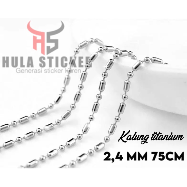 Kalung Rantai MCI Titanium Biji Bambu 75cm - Kalung Rantai Pendant