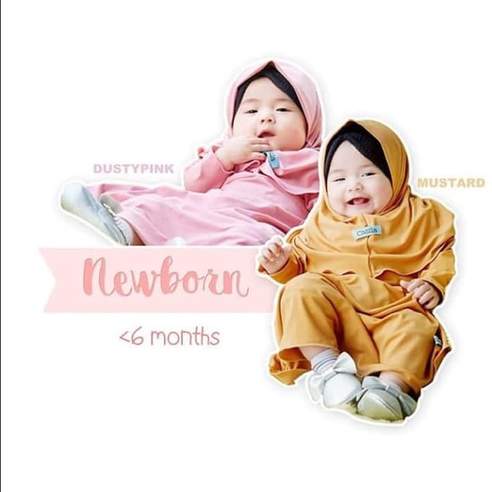 Lihat Detal Gamis set anak/ gamis polos casila/ baju muslim bayi size 0-1tahun